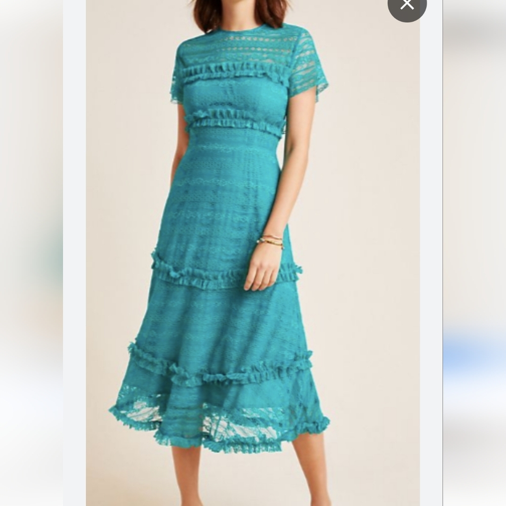 Anthropologie  DASHING LACE MIDI DRESS